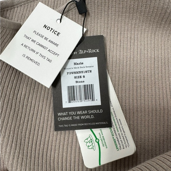 Alp N Rock | ANR+ Marie One Shoulder Eco Vero Ribbed Sweater in Stone Small - Picture 8 of 8